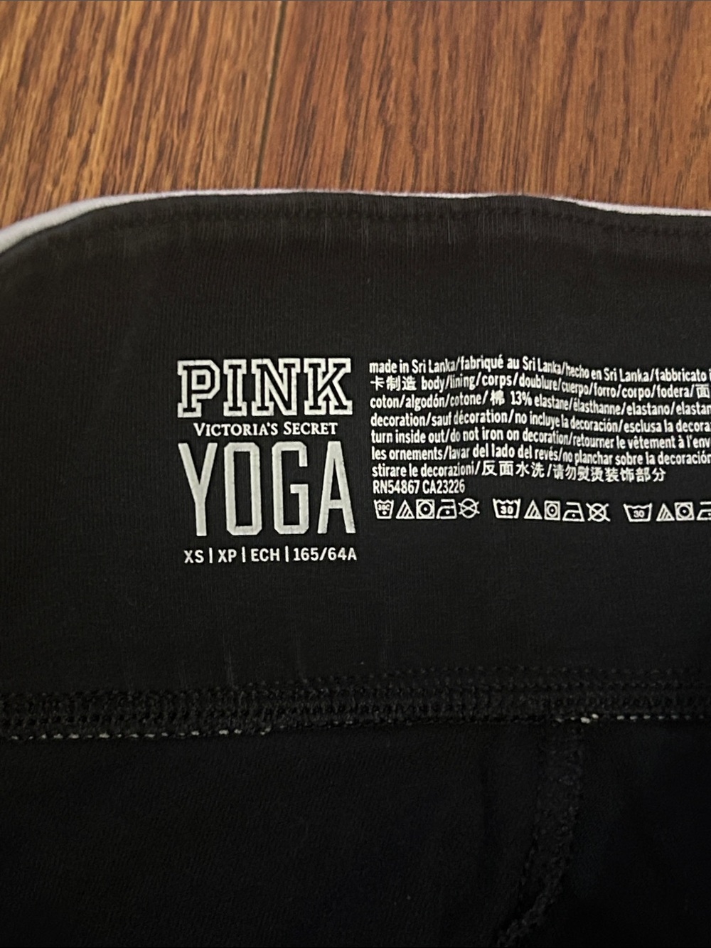 Vintage Y2K Victoria Secret PINK Black Leggings Sequin Waistband Yoga Pants XS - Picture 3 of 7